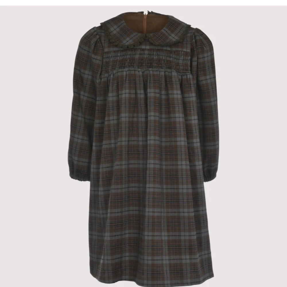 NWT plaid print ruffle girls dress